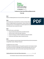 Establishing Benchmarks For Data Center Efficiency Measurements Transcript