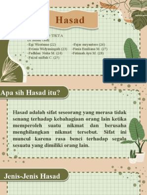 Hasad artinya