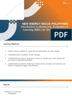 New Energy Nexus Philippines: Introduction To Monitoring, Evaluation & Learning (MEL) For Grant Applications