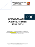 Informe Interpretacion de Resultados de Analisis de Agua