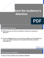 How To Attract The Audience - S Attention