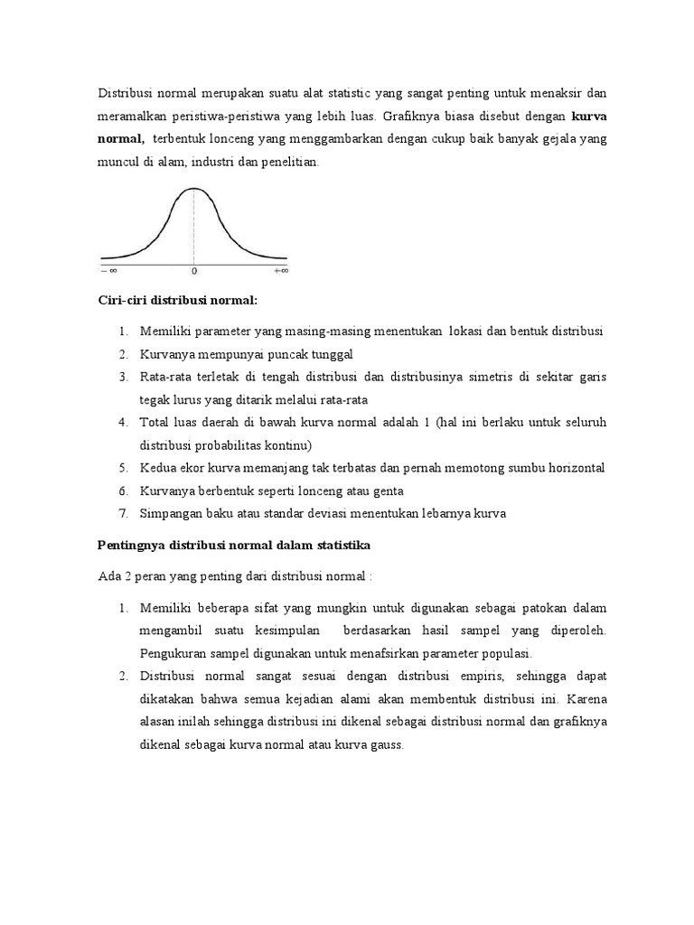 Karakteristik dan Pentingnya Distribusi Normal | PDF | Metode & Bahan Ajar