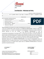 Carta de intención para alquilar propiedad de