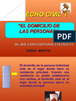 TEMA 7 Der. Civil I. EL Domicilio 2020