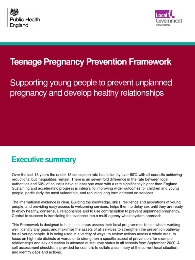 Teenage Pregnancy Prevention Framework | PDF | Teenage Pregnancy ...