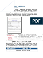 Carta Aval para Mudanza