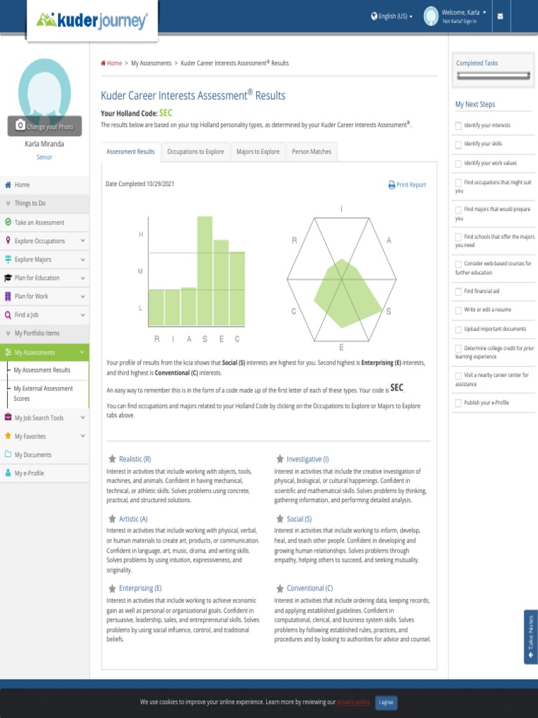 Career Interests Assessment Results | PDF