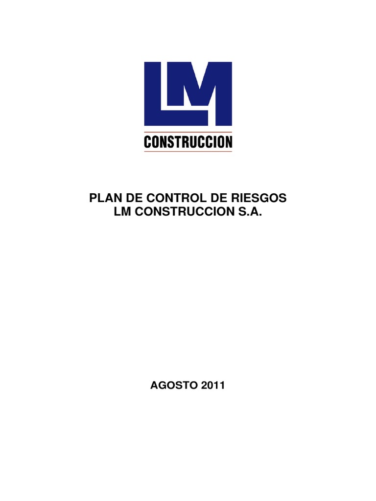 Plan de Control de Riesgos LM Construcción | PDF | Valores | Seguridad ...