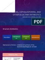 Pencillins, Cephalosporins and Other B-Lactam Antibiotics