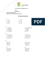 2º Lista de Exercício - Notação Científica