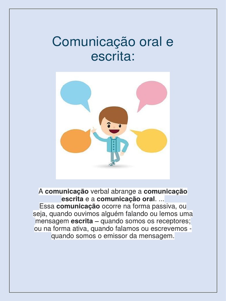 Comunicação Oral e Escrita | PDF | Comunicação | Comunicação não verbal