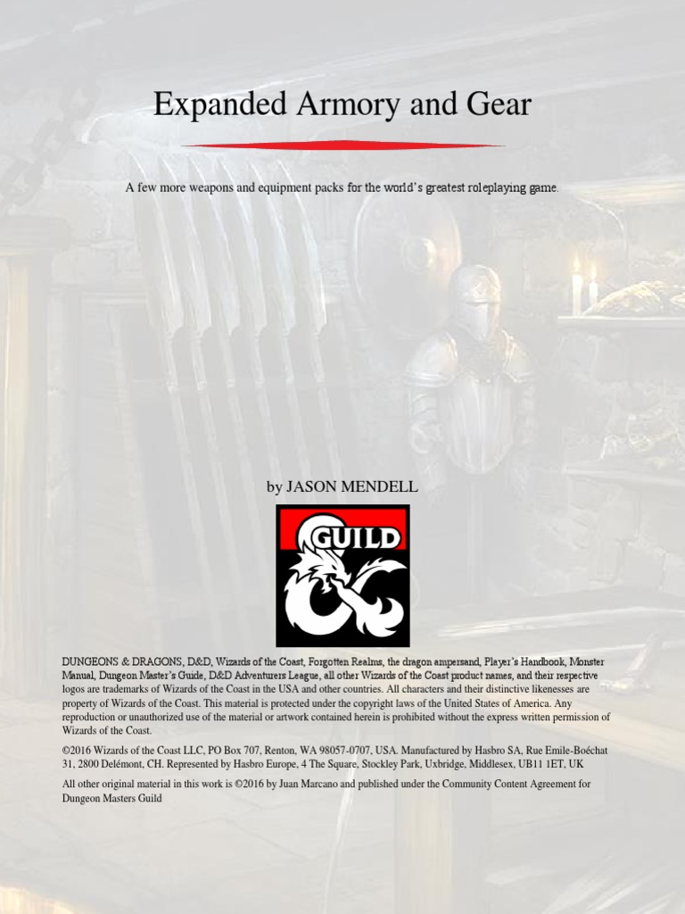 Expanded D&D Weapons and Gear Guide | PDF | Wizards Of The Coast ...