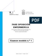 Oposición Enfermería SCS: Examen modelo 1 preguntas Ley General Sanidad-Patrones Gordon