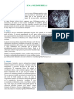 Rocas metamórficas: gneis, pizarra, mármol y cuarcita