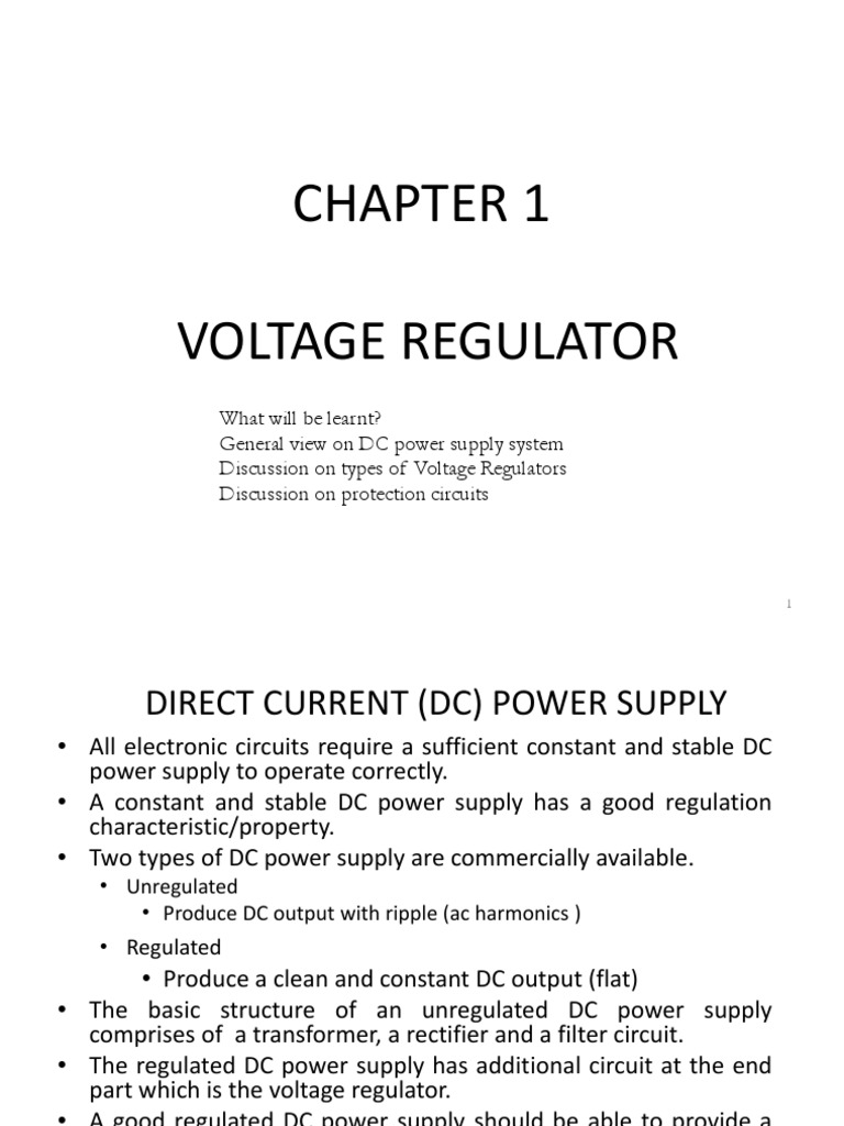 Chap1 (2012) Voltage Regulator | PDF | Power Supply | Operational Amplifier