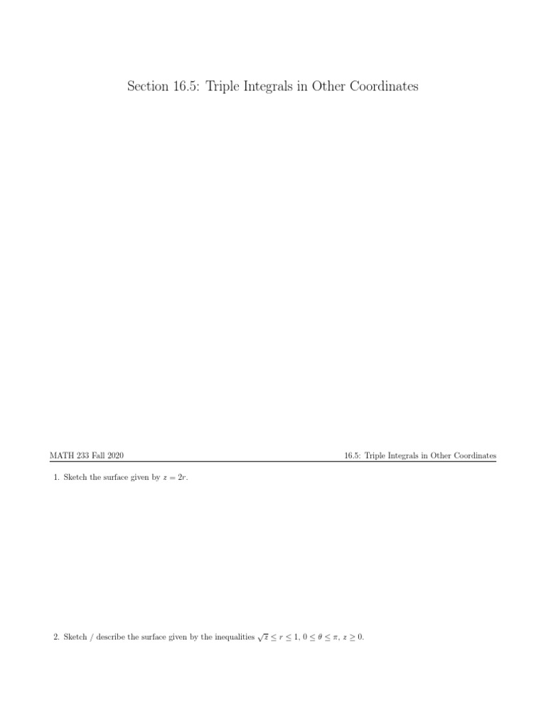 Calculating Volumes in Cylindrical and Spherical Coordinates | PDF ...