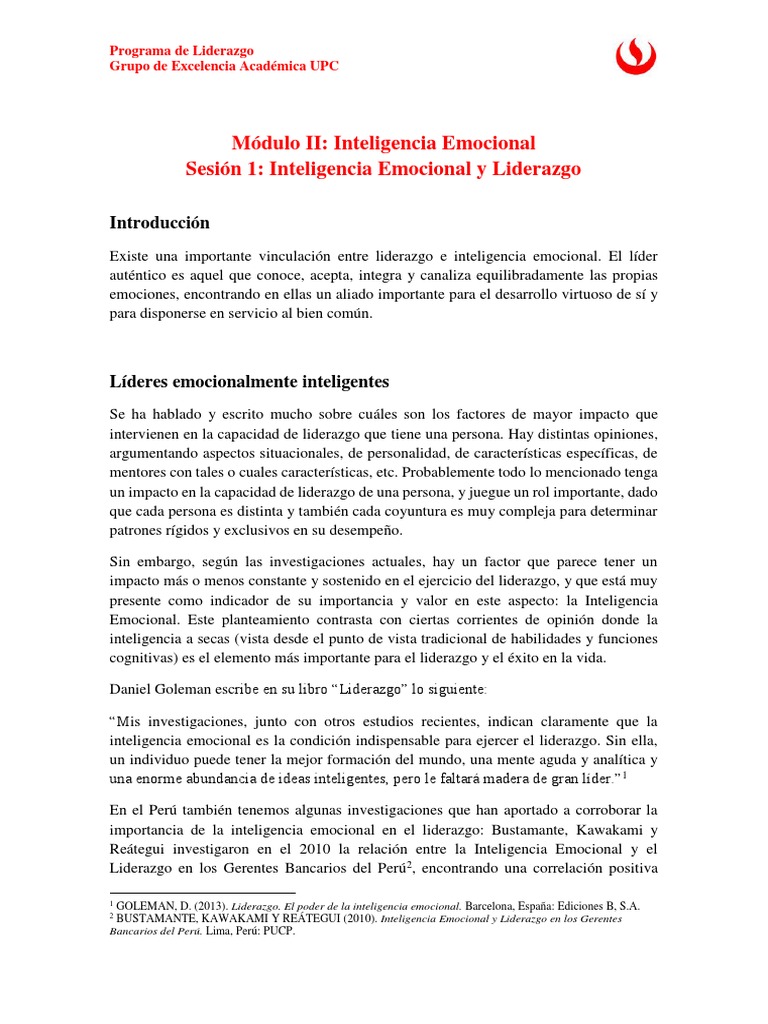 Inteligencia Emocional en el Liderazgo | PDF | Las emociones | Liderazgo