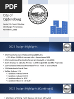 Ogdensburg 2022 Budget Highlights 