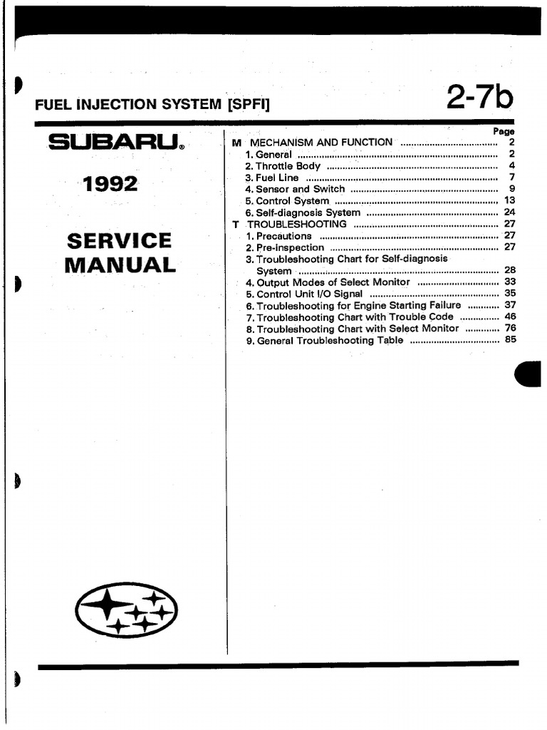 Section 2.7b - Fuel Injection System (SPFI) | PDF