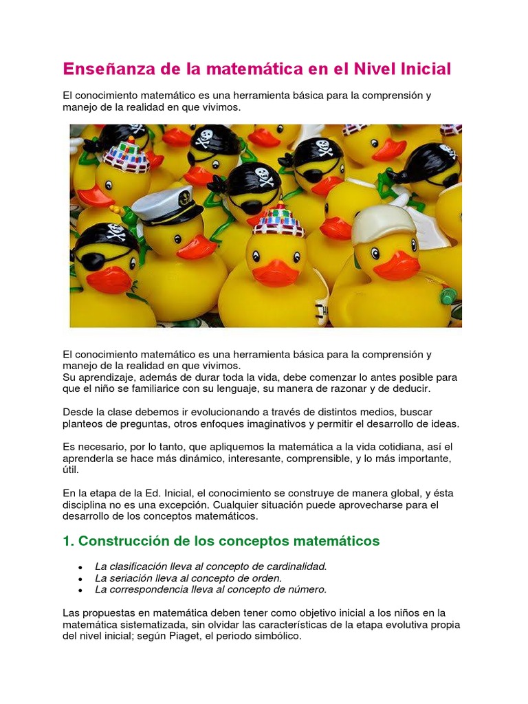 Enseñanza de La Matemática en El Nivel Inicial | PDF | Matemáticas ...