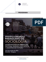 Programa Primer Congreso Paraguayo de Sociología - APS