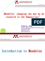Mendeley: Changing The Way We Do Research in The Humanities"