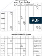 Upper Elementary Schedule (Teachers)2021-2022