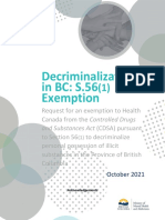 Decriminalization in BC: S.56 (1) Exemption