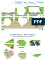 T TP 7546 Fix The Picture Farm Animals Cutting Skills Activity Sheet