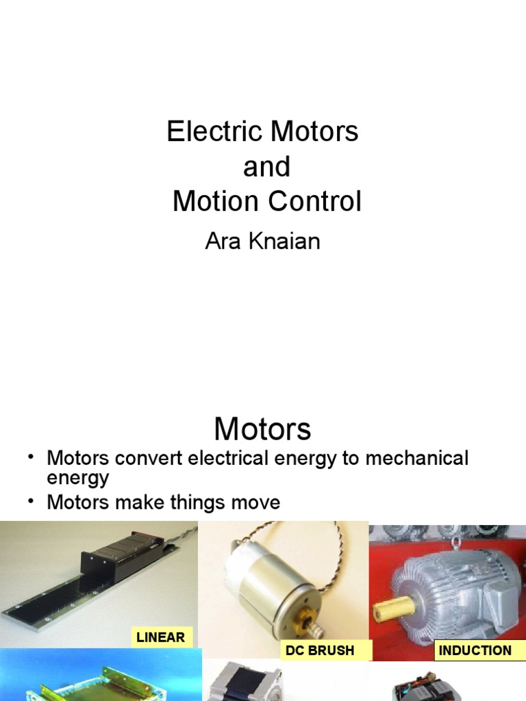 Electric Motors and Motion Control Basics | PDF | Science & Mathematics ...