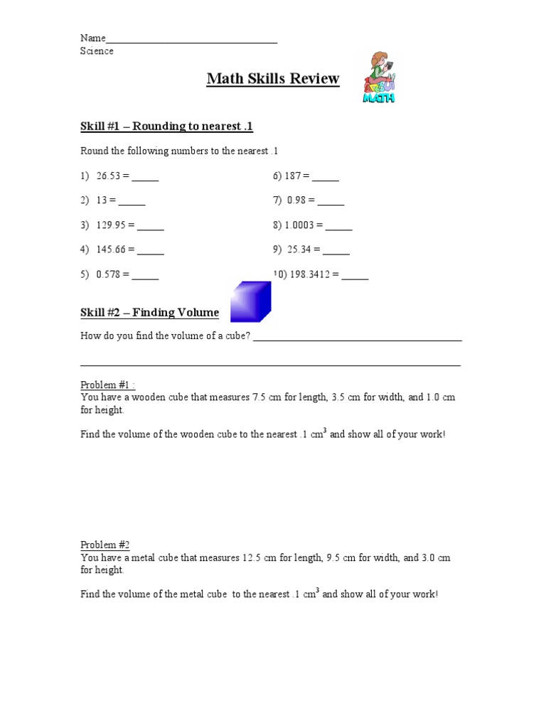 Math Skills | PDF | Teaching Methods & Materials | Home & Garden
