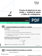 Prueba de Hipótesis de Una Media y Bondad de Ajuste y Tablas de Contingencia