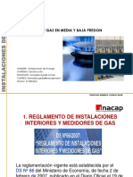 Instalaciones de gas en media y baja presión según DS 66