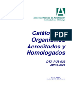 Dta-Pub-023 v17 Catalogo Organismos Acreditados y Homologados, Actulizado Al 9 de Junio de 2021