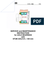 Service and Maintenance Instruction For Axle Bearings With Stub Axle Ø 120 MM