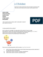 Bio 151: Chapter 5 Worksheet: Amino Acids Polysaccharides Nucleic Acids Protein Simple Sugars Nucleotides