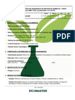 Ficha de Informações de Segurança de Produtos Químicos - Fispq Conforme NBR 14725, de Julho/2001 e 91/155 EC