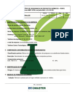 Ficha de Informações de Segurança de Produtos Químicos - Fispq Conforme NBR 14725, de Julho/2001 e 91/155 EC
