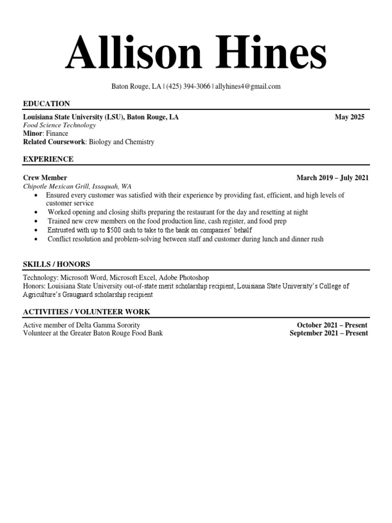 Resume For Ag | PDF
