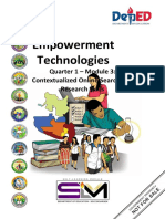 Empowerment Technologies: Quarter 1 - Module 3: Contextualized Online Search and Research Skills