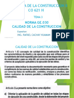 Tema 3 - La Calidad en La Construccion - Ge.030 - Ing. Cachay