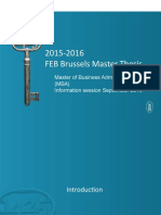2015-2016 FEB Brussels Master Thesis: Master of Business Administration (MBA) Information Session September 2015