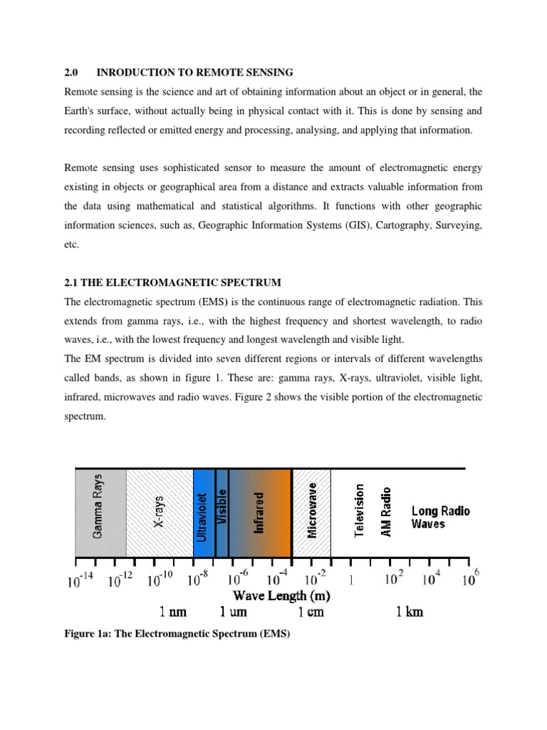 Electromagnetic Spectrum in Remote Sensing | PDF | Electromagnetic ...