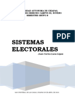 De Los Sistemas Electorales Trabajo de Derecho Electoral