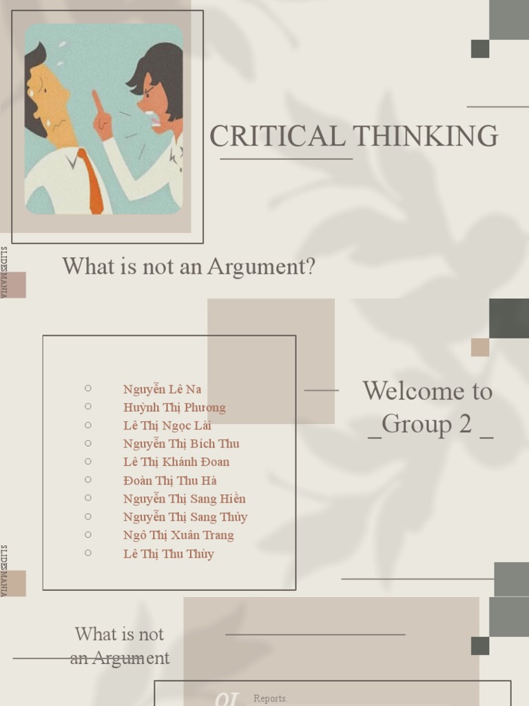 what is not an argument in critical thinking