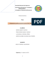 Propuesta política económica Perú 2022-2030