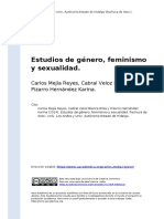 Carlos Mejía Reyes, Cabral Veloz Bla (..) (2014). Estudios de género, feminismo y sexualidad