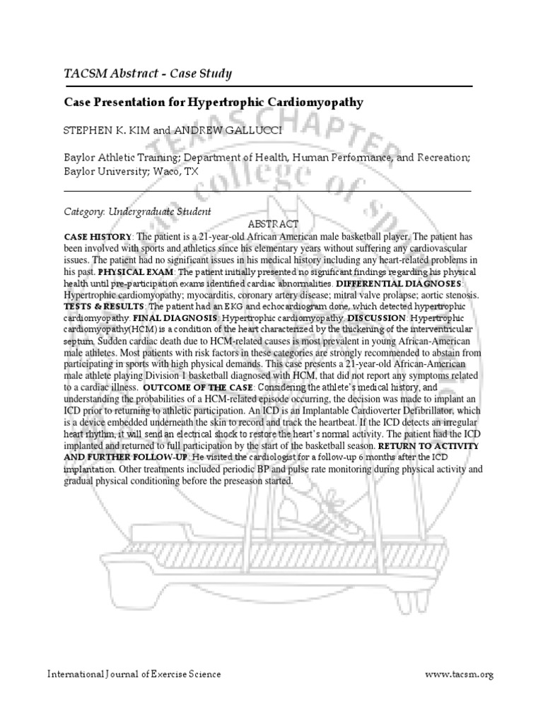 Case Study: Hypertrophic Cardiomyopathy | PDF | Heart | Medical Specialties