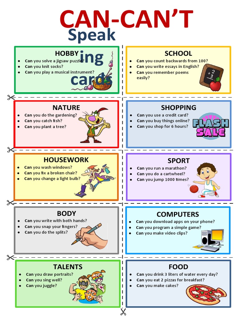 Cancant Speaking Cards CLT Communicative Language Teaching Resources ...