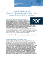 Responding To The Impact of The COVID-19 Outbreak On Food Value Chains